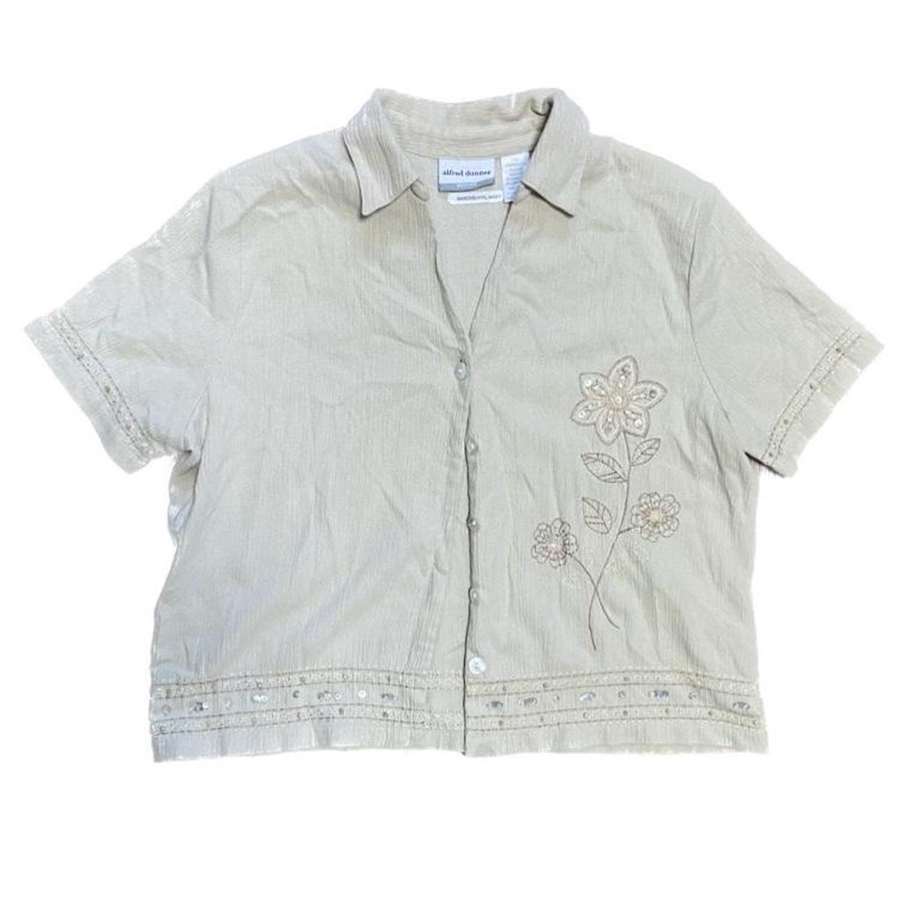 Alfred Dunner Women's Cream and White Blouse