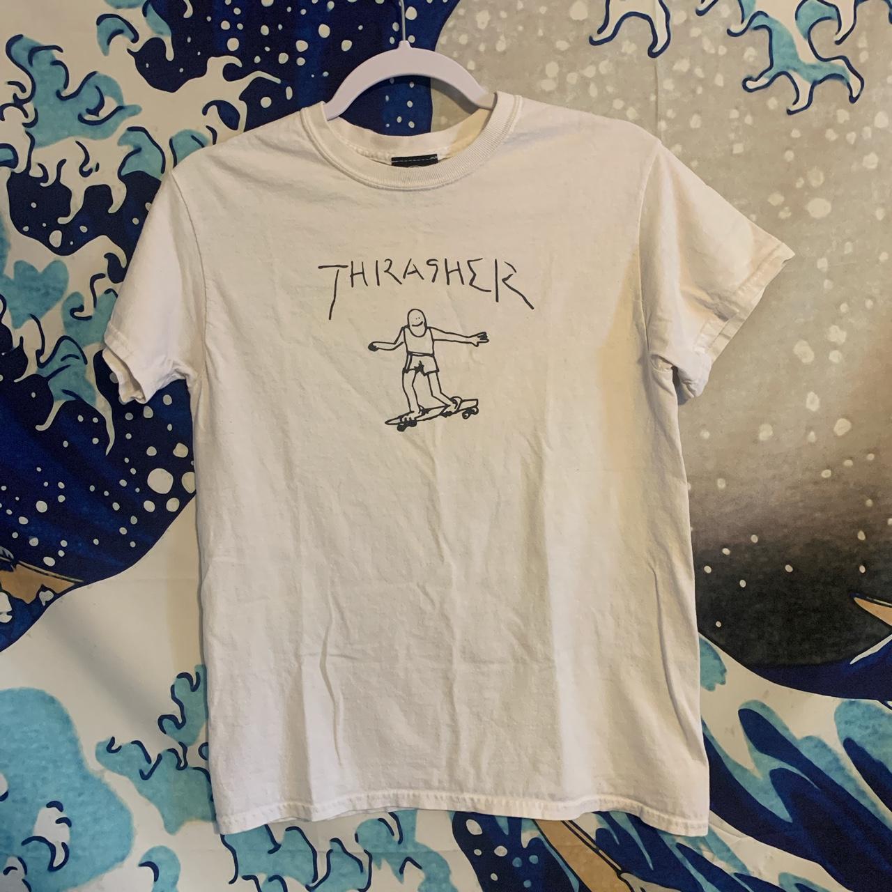 Thrasher Men's White T-shirt | Depop