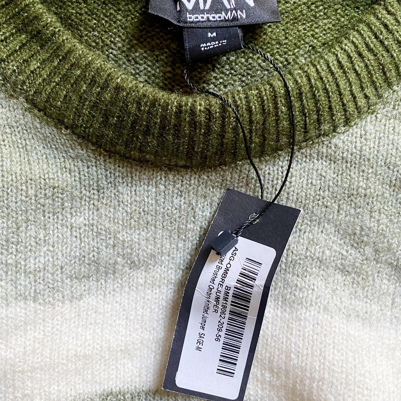 Boohoo Men's Green and White Jumper (3)