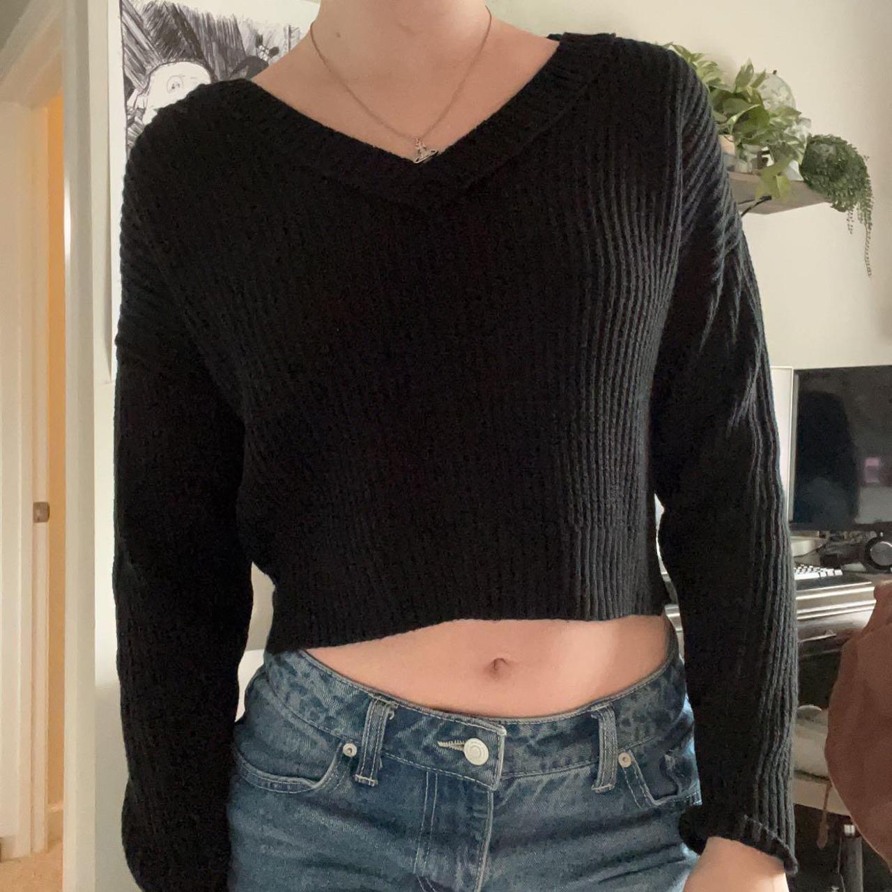 Black cropped cheap sweater target