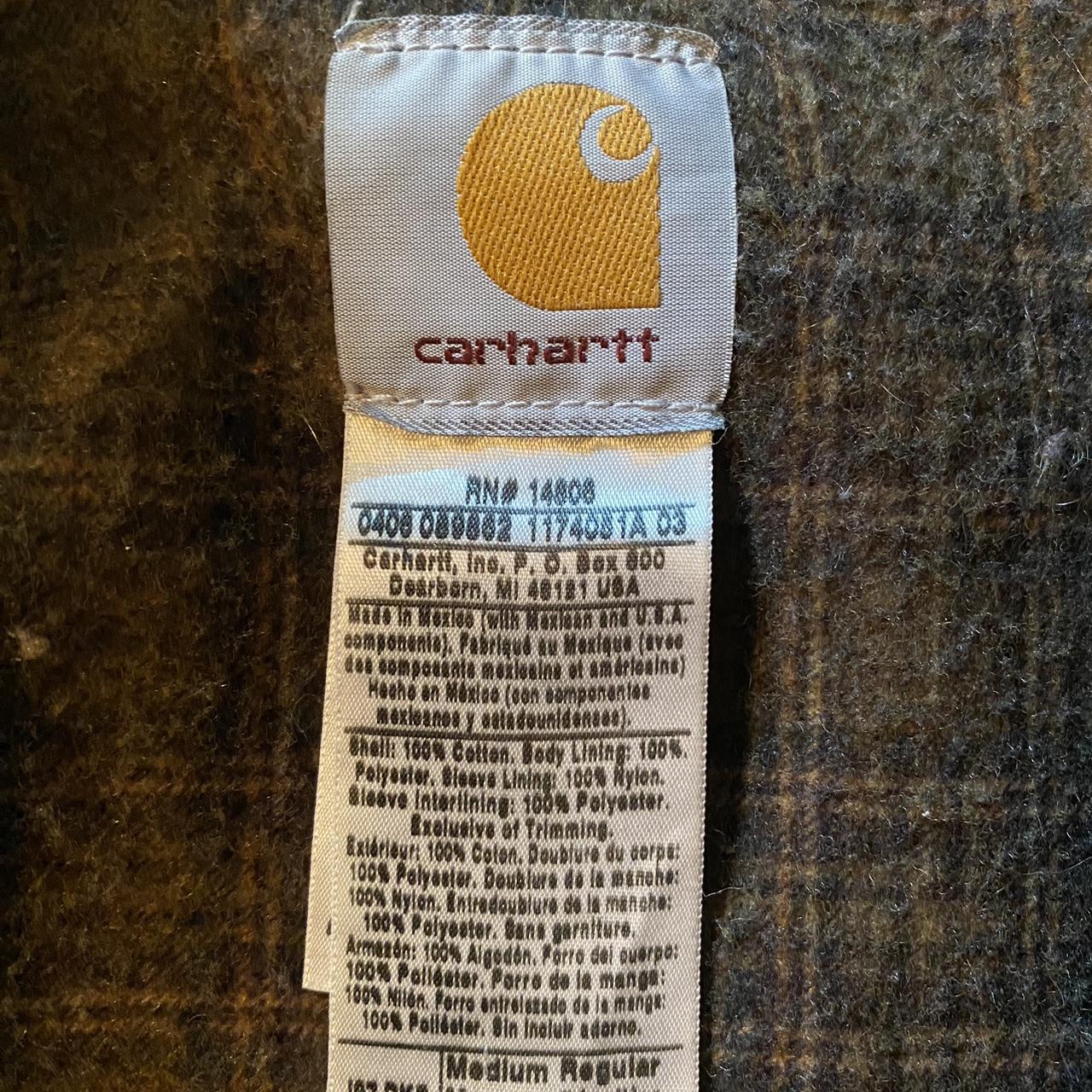 ‘08 Carhartt J97 Detroit jacket in brown. The plaid... - Depop