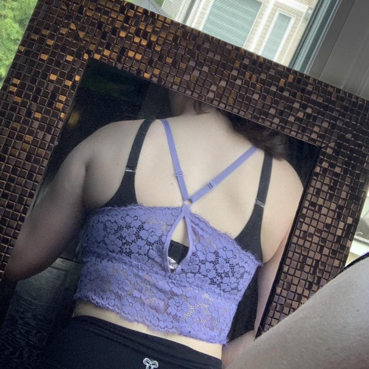 Lavender lace crop top #lacetop #croptop #lingerie... - Depop