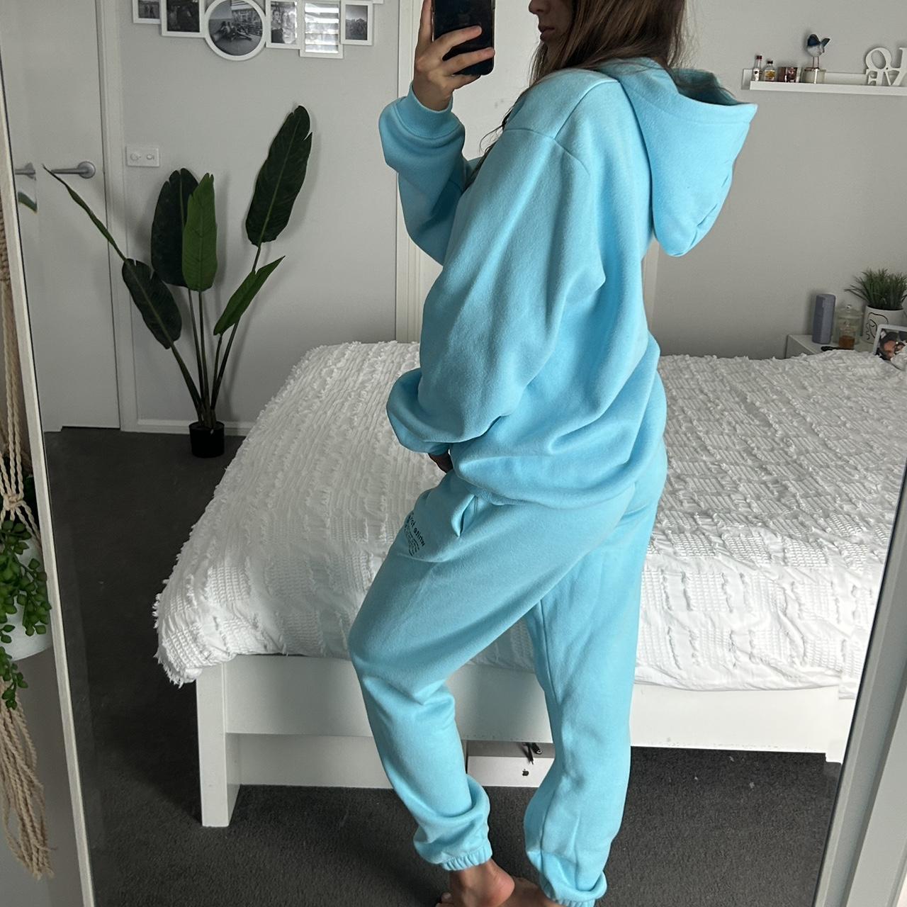 White fox blue tracksuit set Soft and fluffy Jumper... Depop
