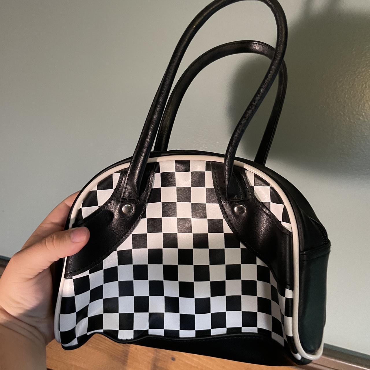 Black and white checkered purse. Unsure about brand