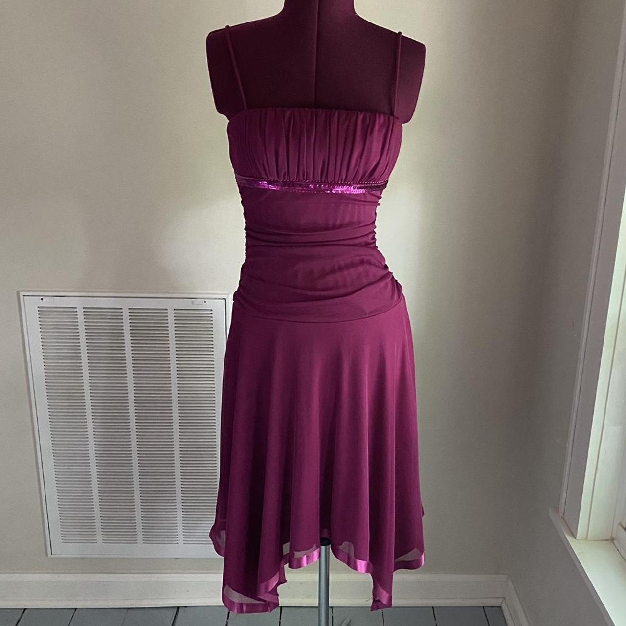 y2k dress handkerchief hem sequin... Depop