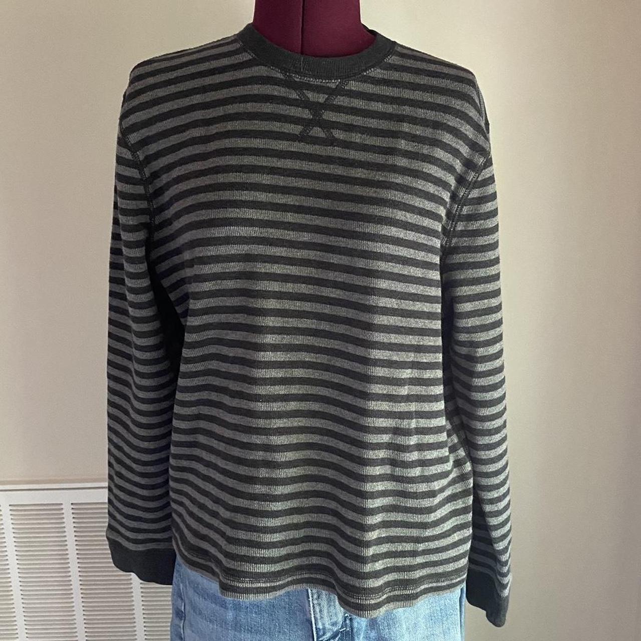 calvin klein striped long sleeve thick fabric... - Depop