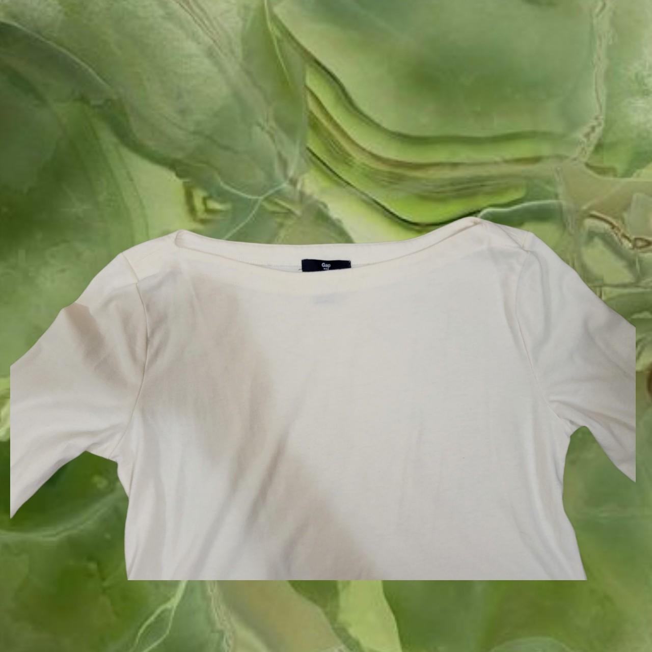 white boat neck long sleeve! super cute, slightly... Depop