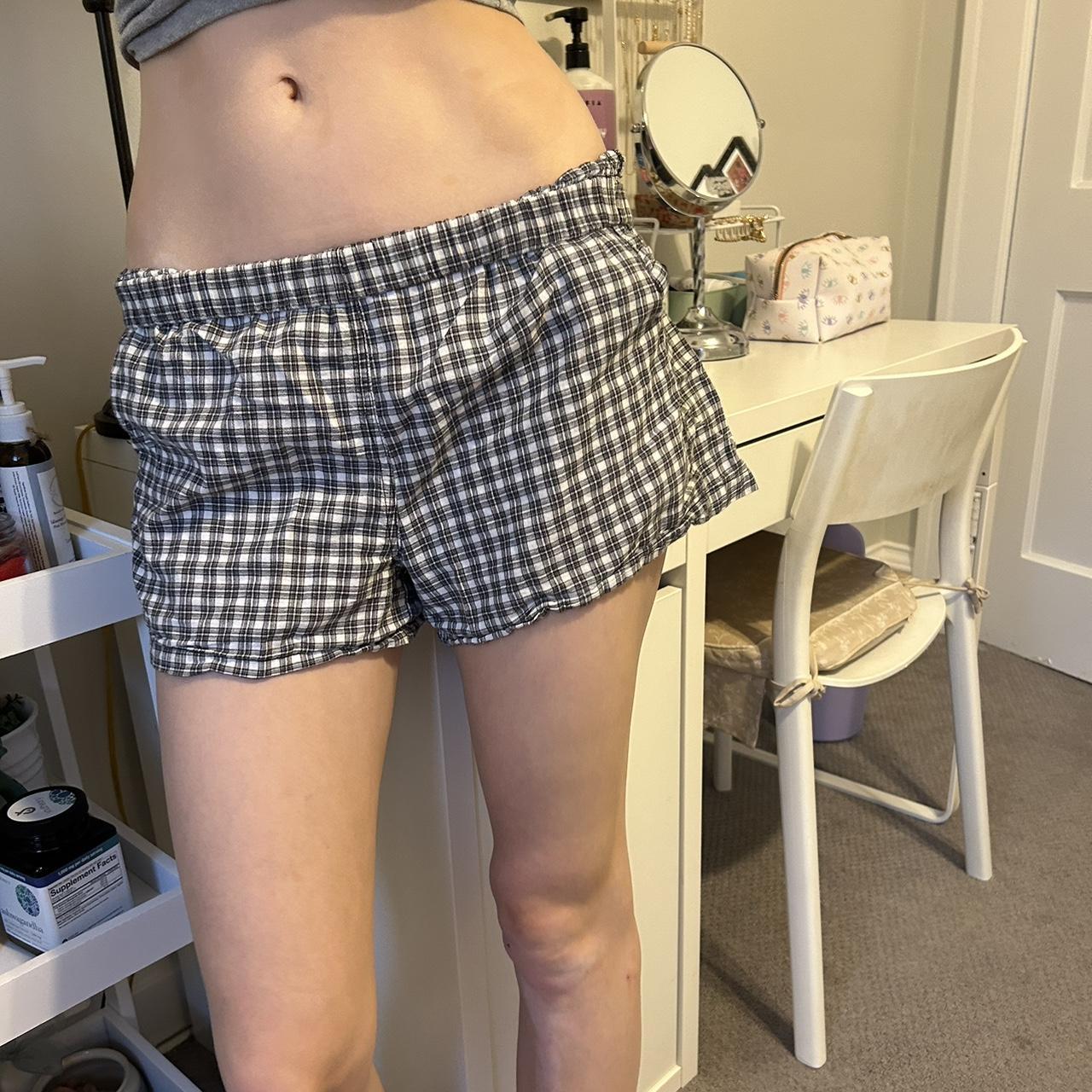 Brandy Melville Women's Black and White Shorts Depop