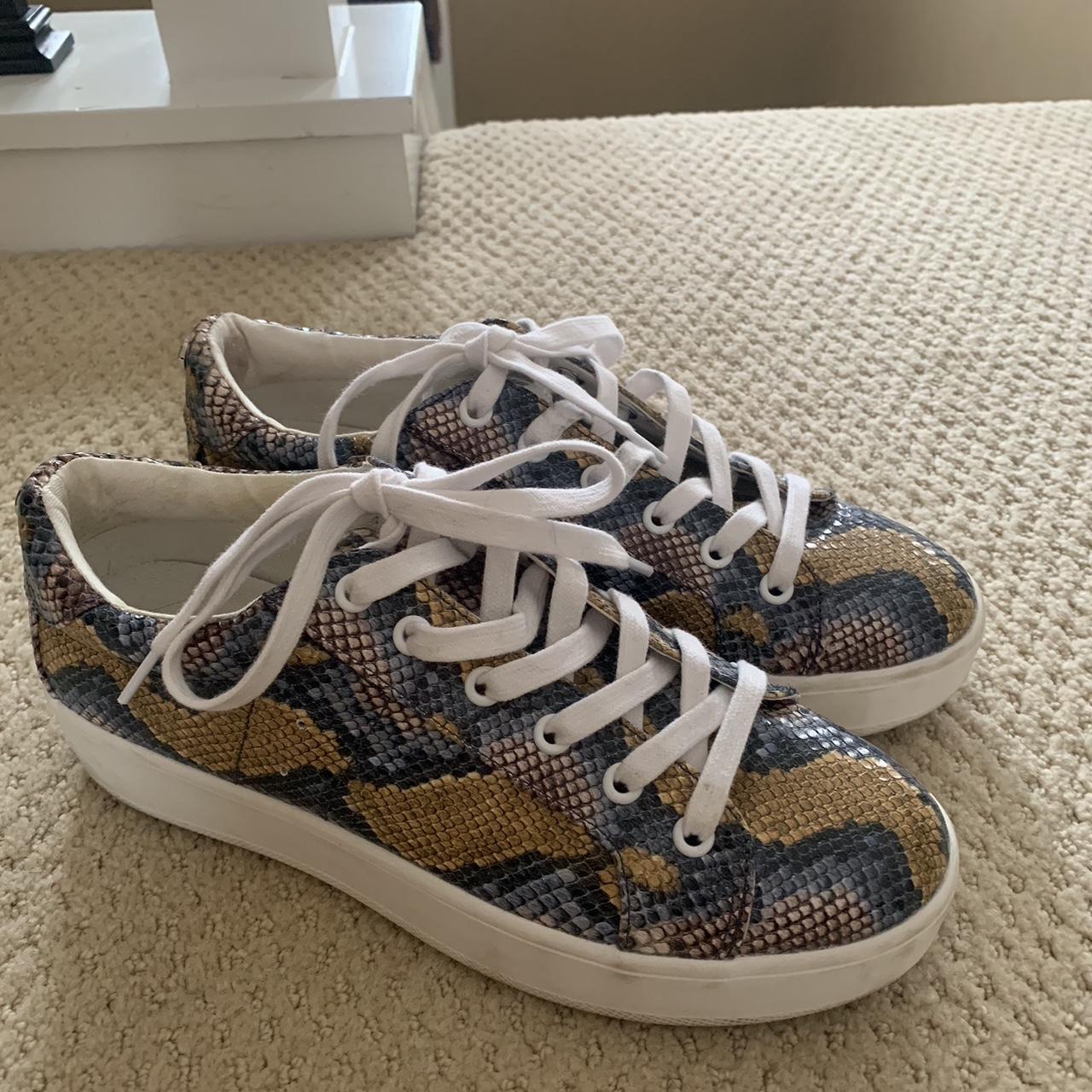 Steve Madden platform snakeskin sneakers Barely... - Depop