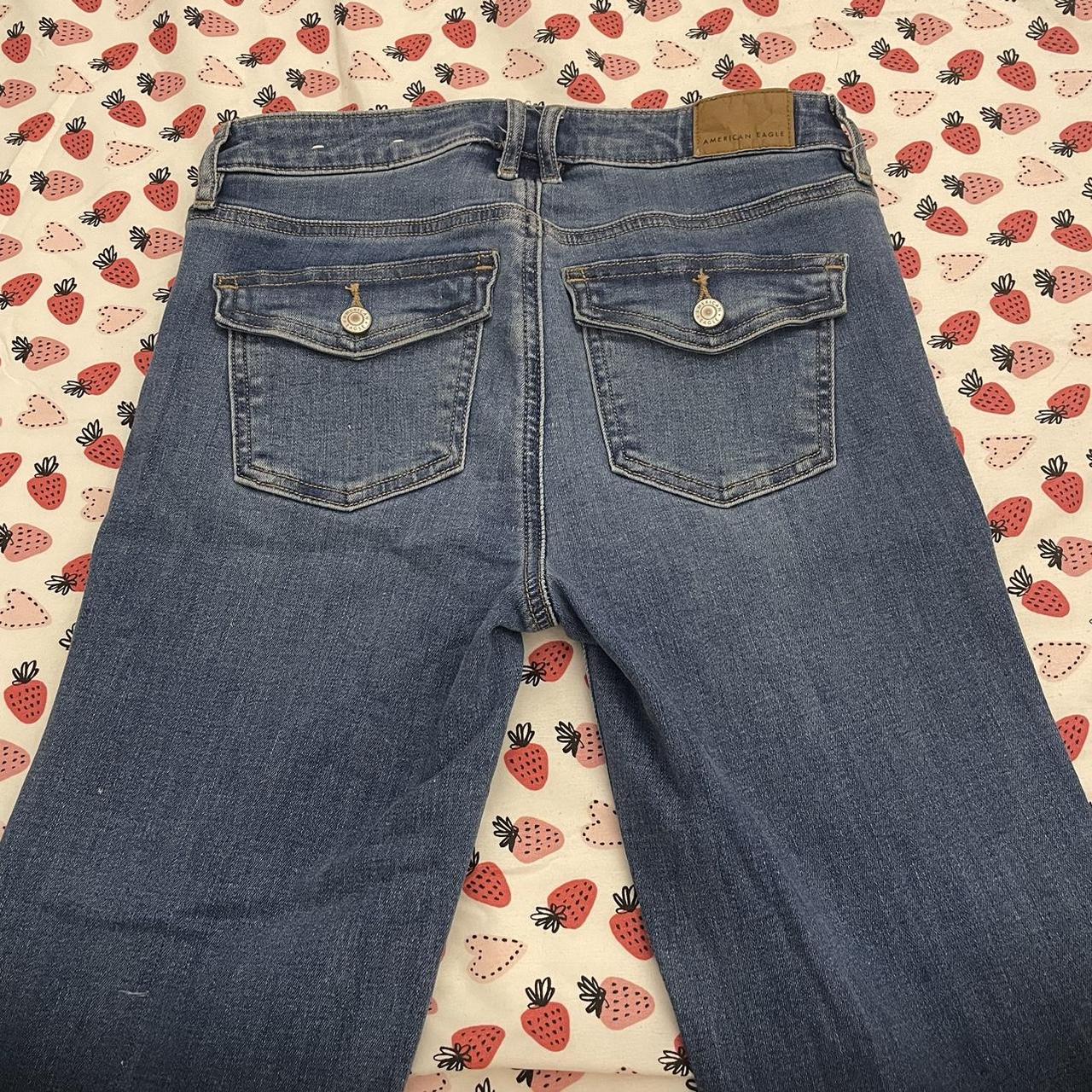 American eagle low rise flare jeans size 0... - Depop