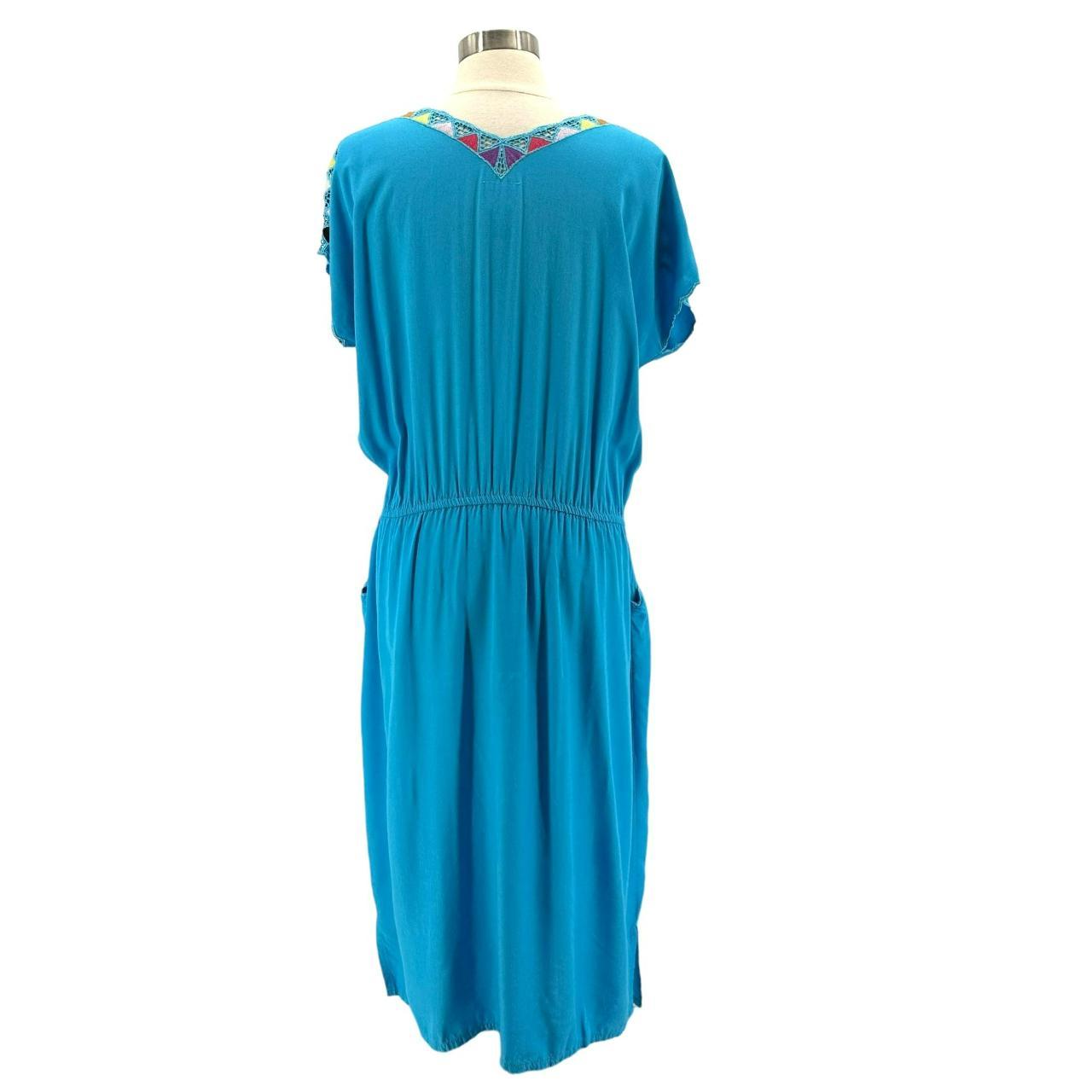 Offers RARE Vintage Gypsy The Collection Of Pier 1 Boho Blue Midi Dress Womens Medium