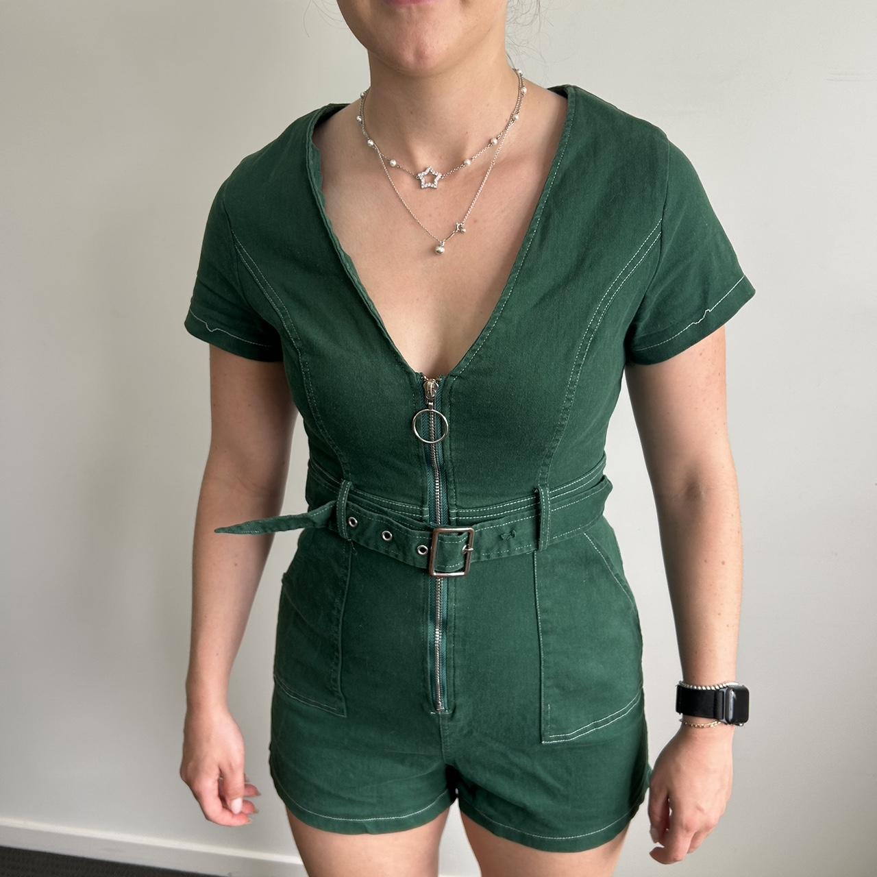 Luck and trouble - green play suit - good used... - Depop