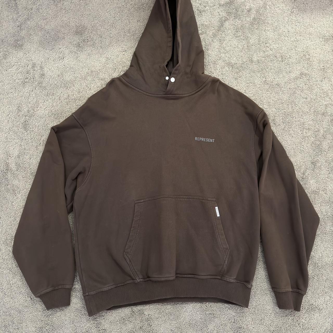 Represent Blank Hoodie - Brown - Depop