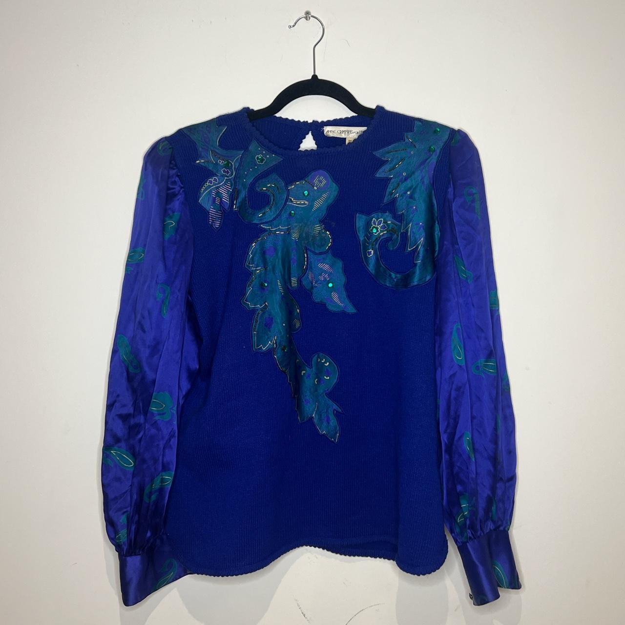 American Vintage Women's Green and Blue Sweatshirt | Depop