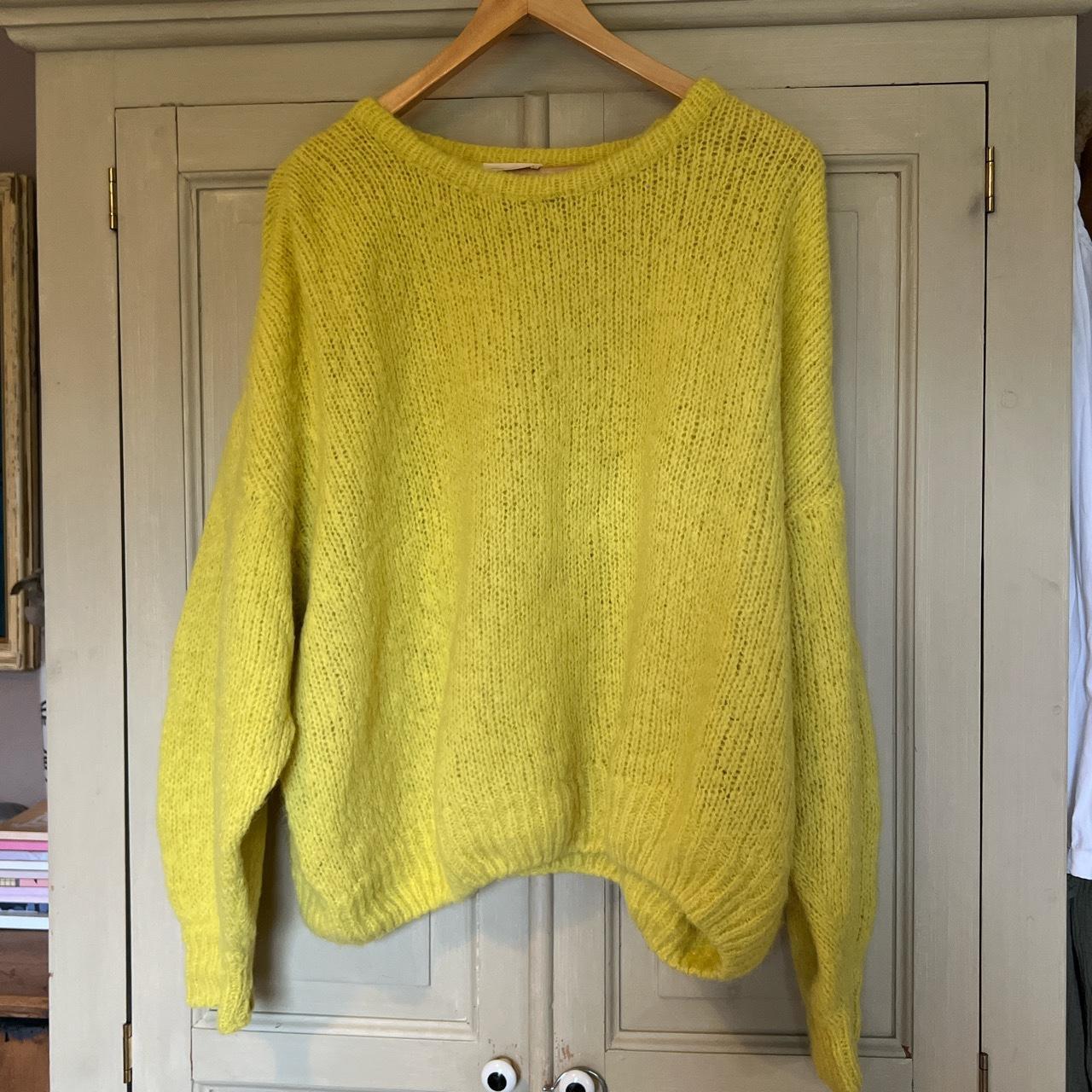 American Vintage mustard yellow knitted jumper.... - Depop