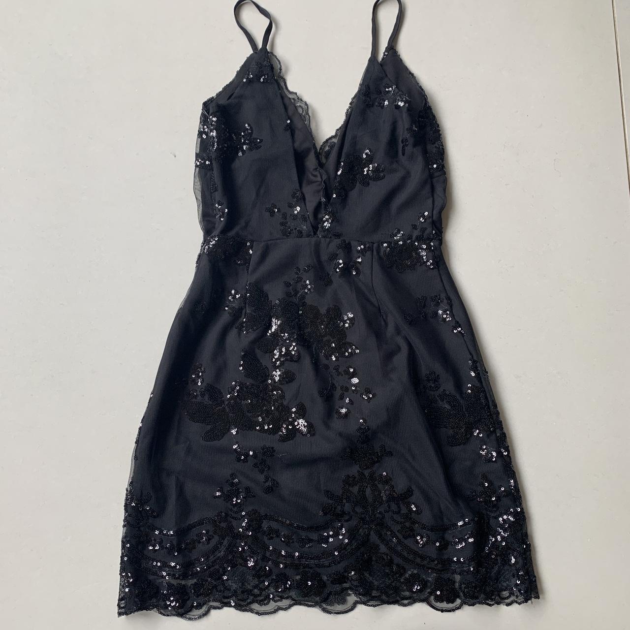 Superdown black lace sequin mini dress Superdown... - Depop