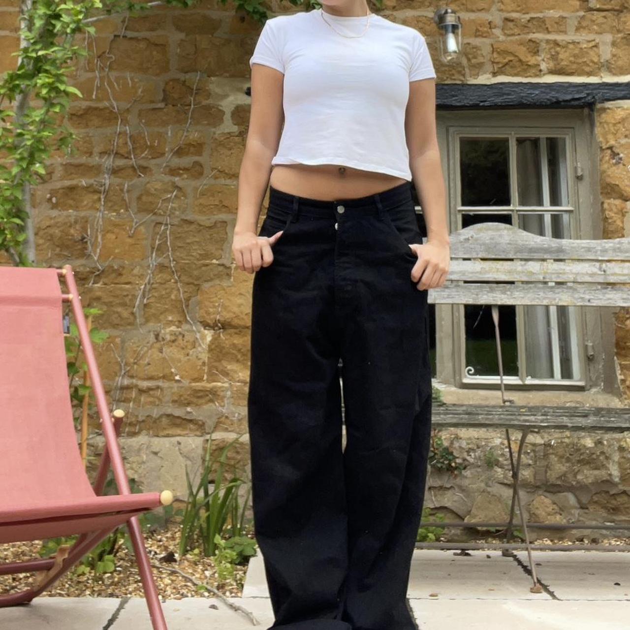 Black baggy oversized fit jeans from NiiHai. Shown... Depop