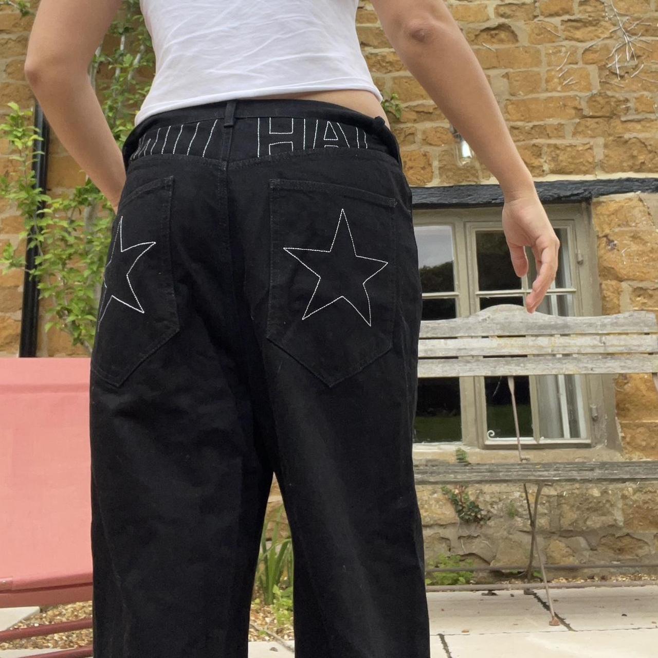 Black baggy oversized fit jeans from NiiHai. Shown... Depop