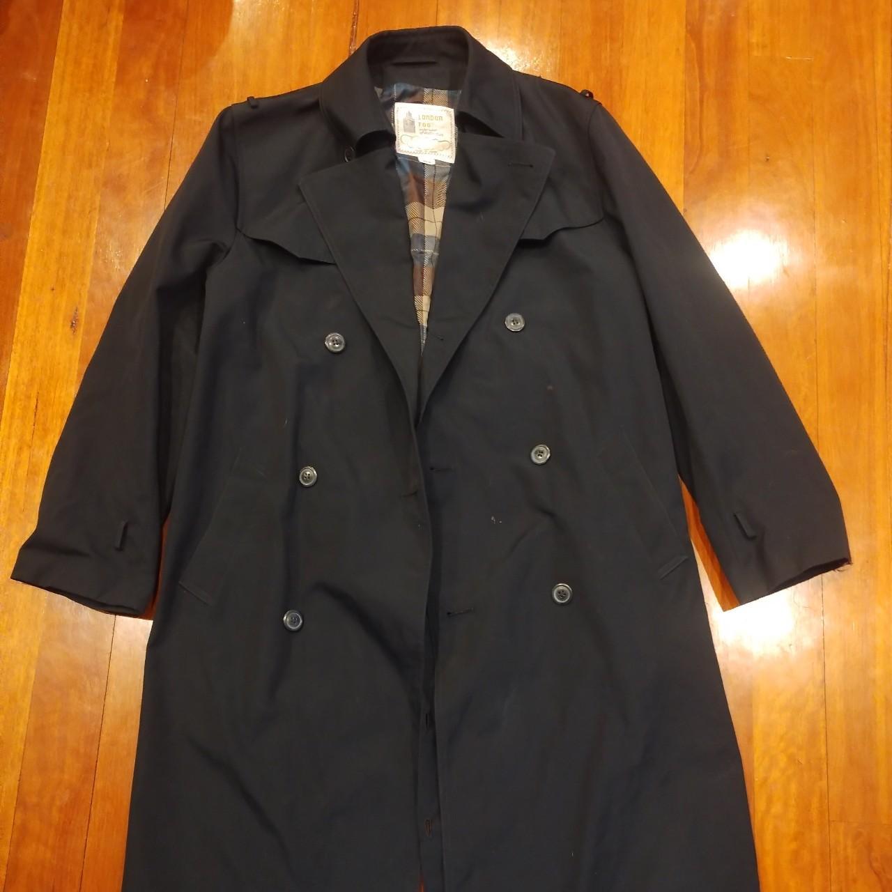 London Fog black trench coat, size 92R (usually like... - Depop