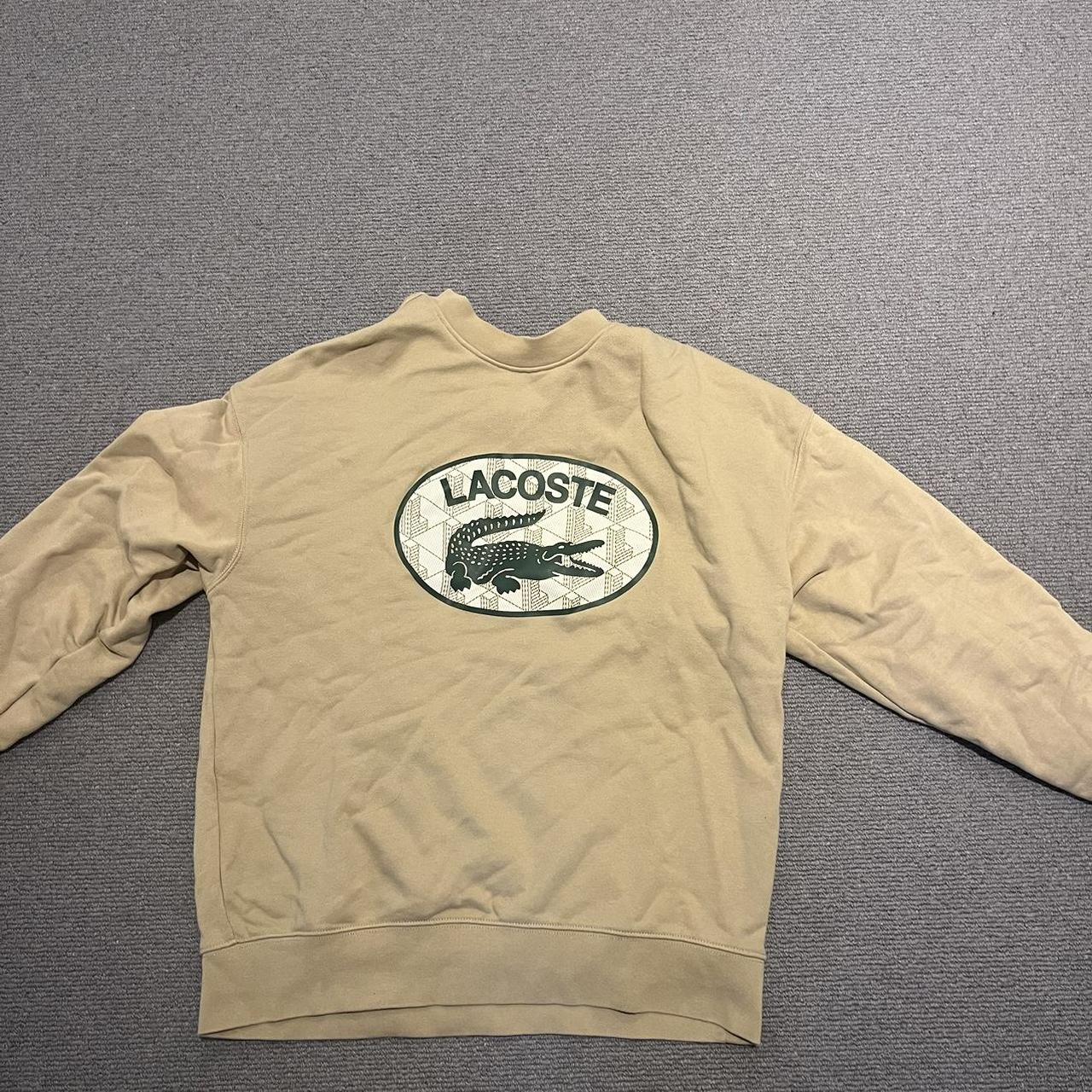 Cream Lacoste Jumper perfect condition as only worn... Depop