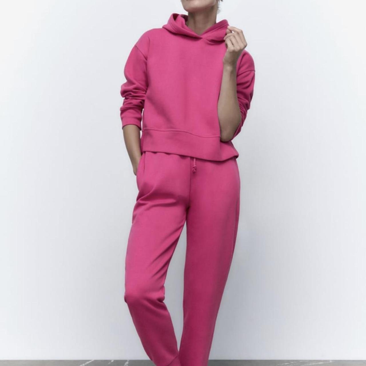 Zara Women's Pink Joggerstracksuits Depop
