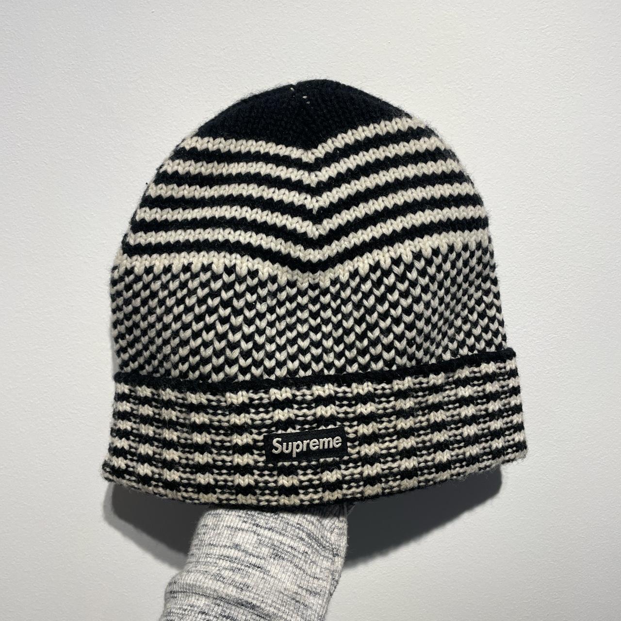 Black and shop white supreme beanie