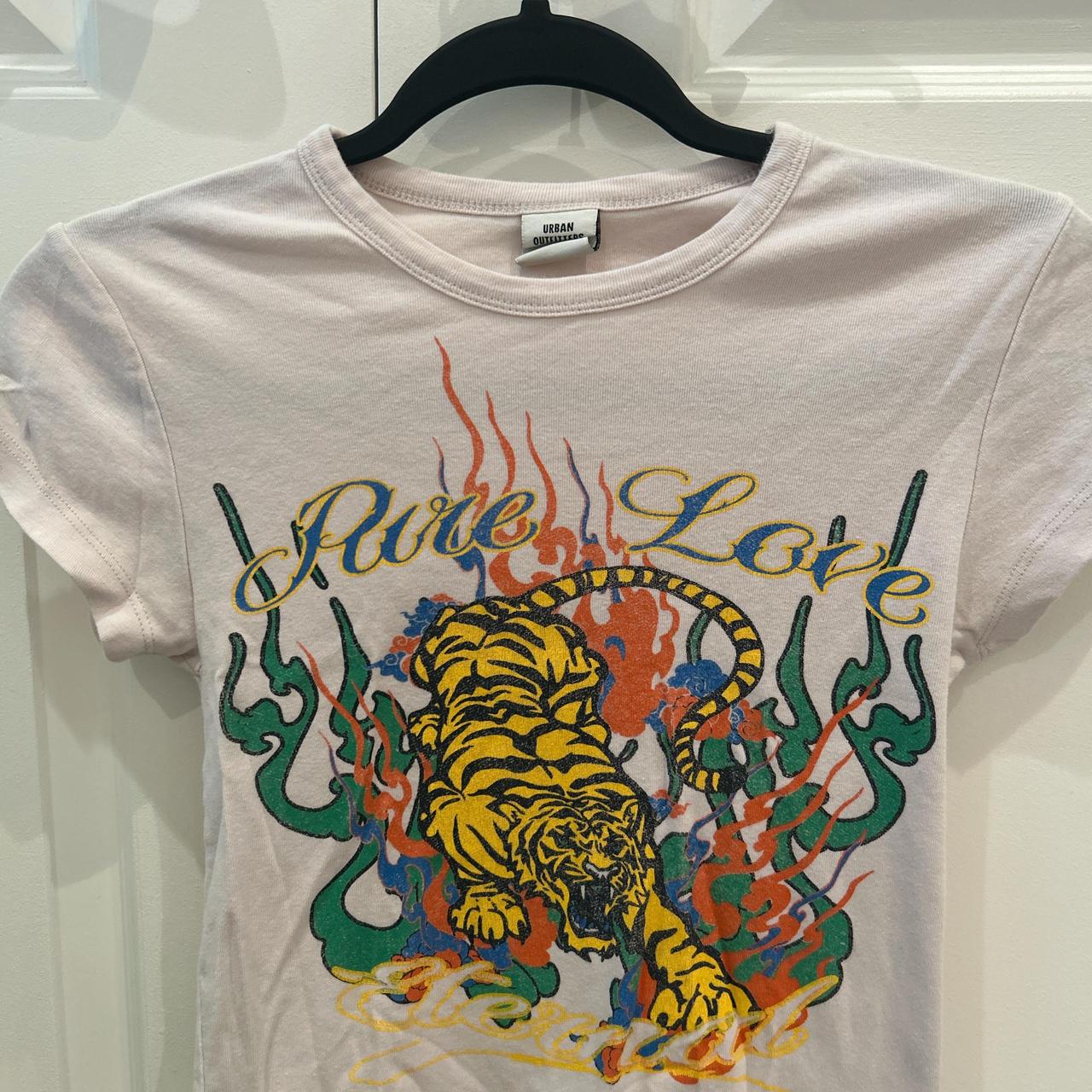 Love♡Tiger Urban Outfitters Pure Love Tiger Baby Tee Size | Depop