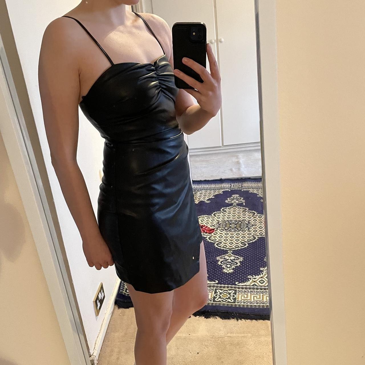 Faux leather dress. Short. Tight fitting and... - Depop