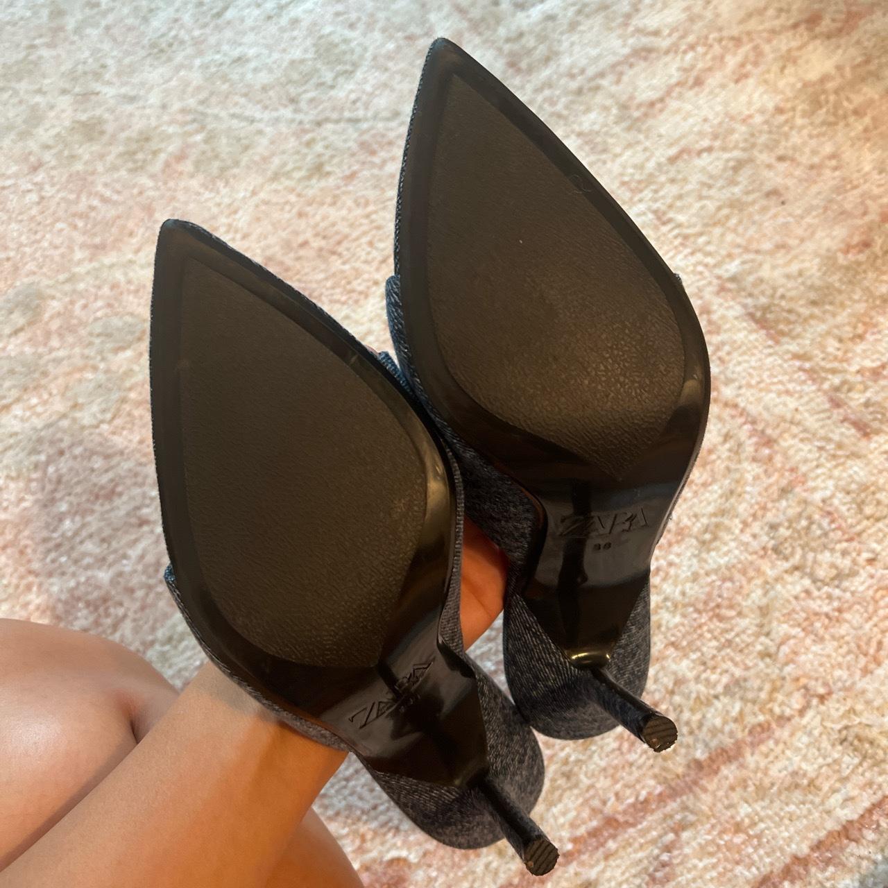 zara denim heels