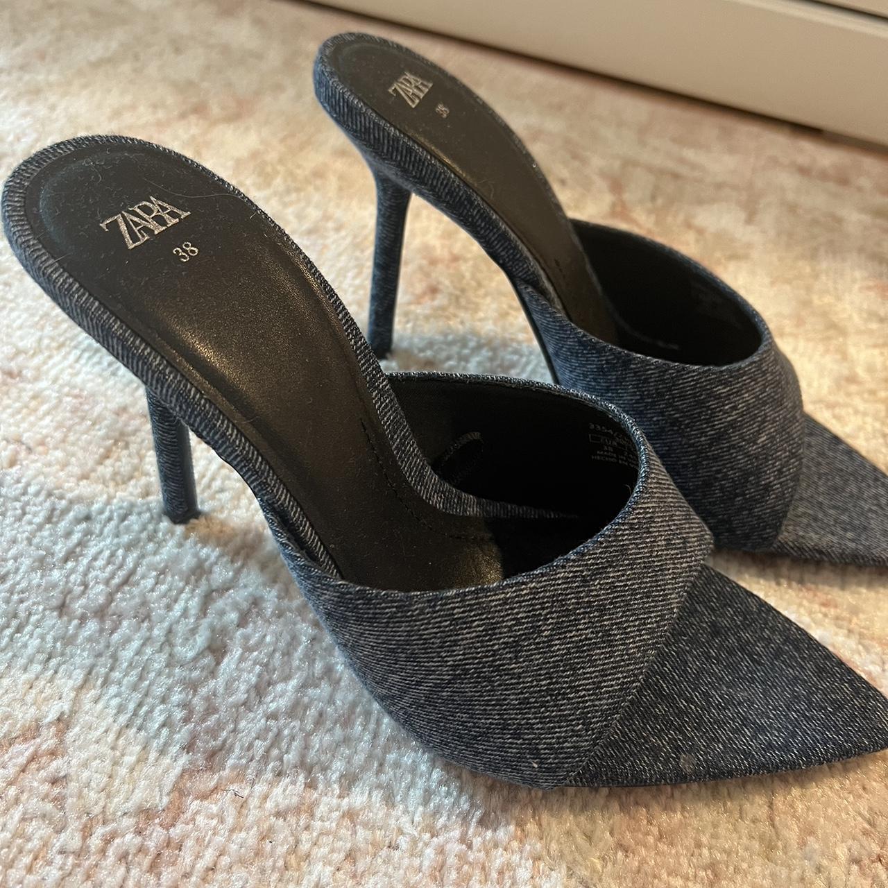 zara denim heels