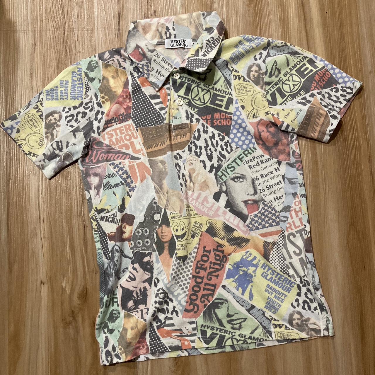 Hysteric Glamour girls all over print polo shirt/ in... - Depop