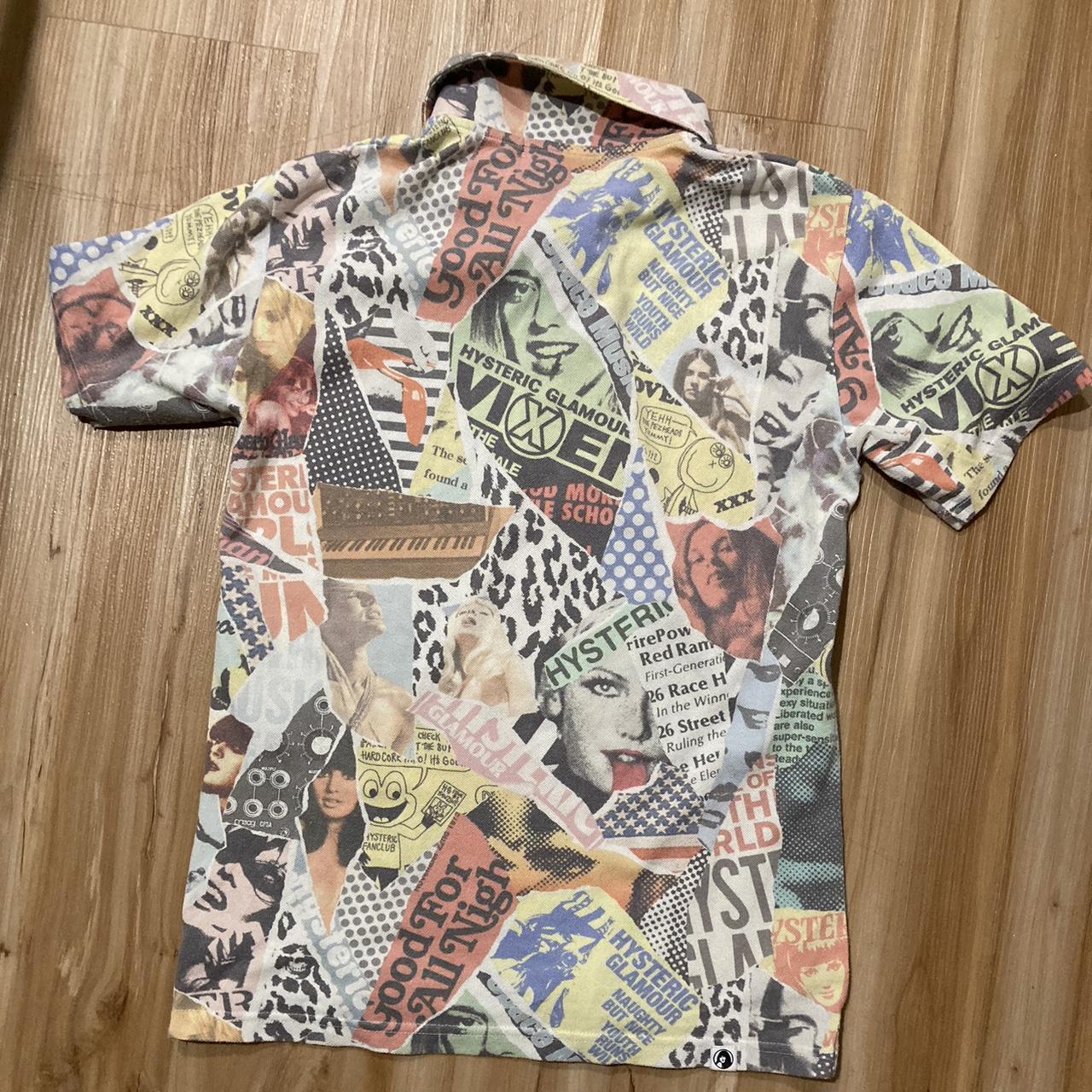 Hysteric Glamour girls all over print polo shirt/ in... - Depop