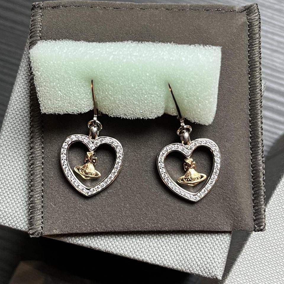 Vivienne Westwood Capri Charm orb heart earrings/... - Depop