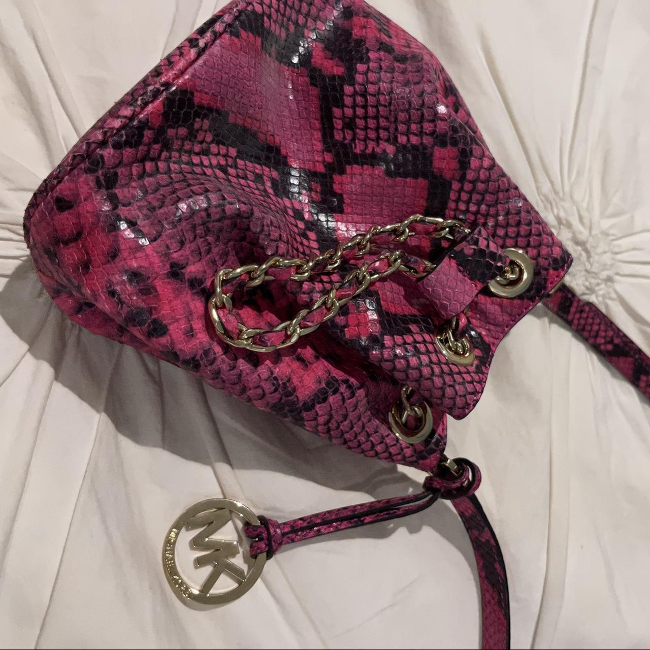 Michael kors clearance pink snakeskin bag