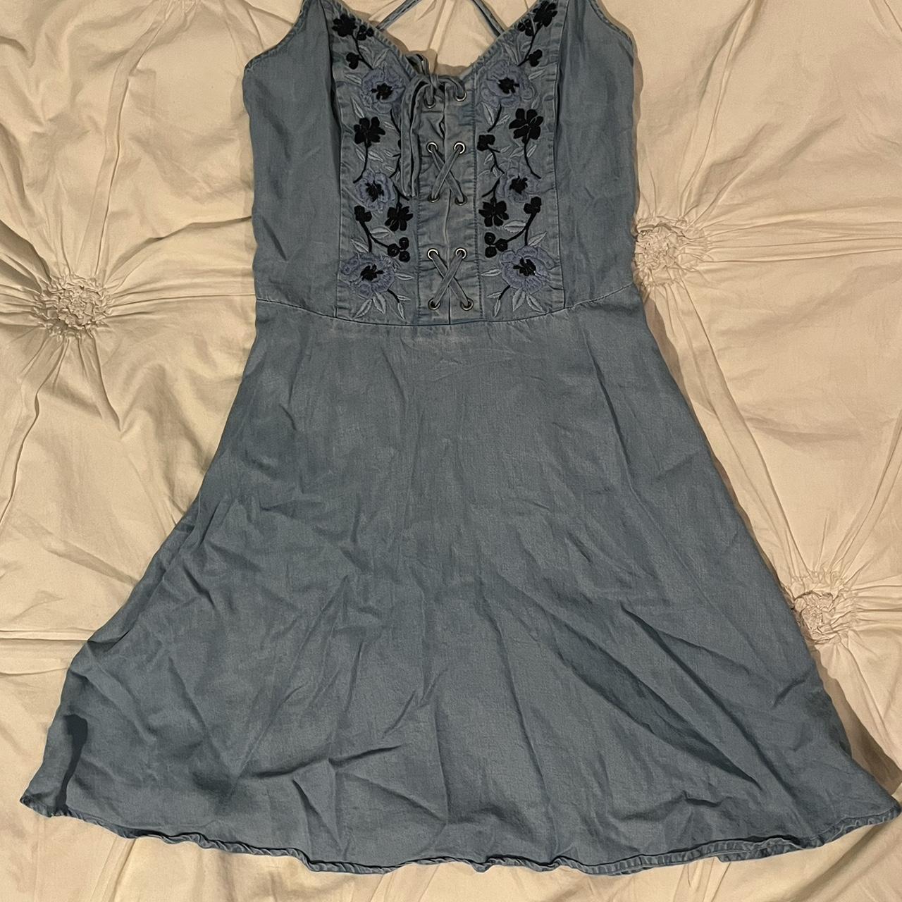 Abercrombie & Fitch Women's Navy and Blue Dress | Depop