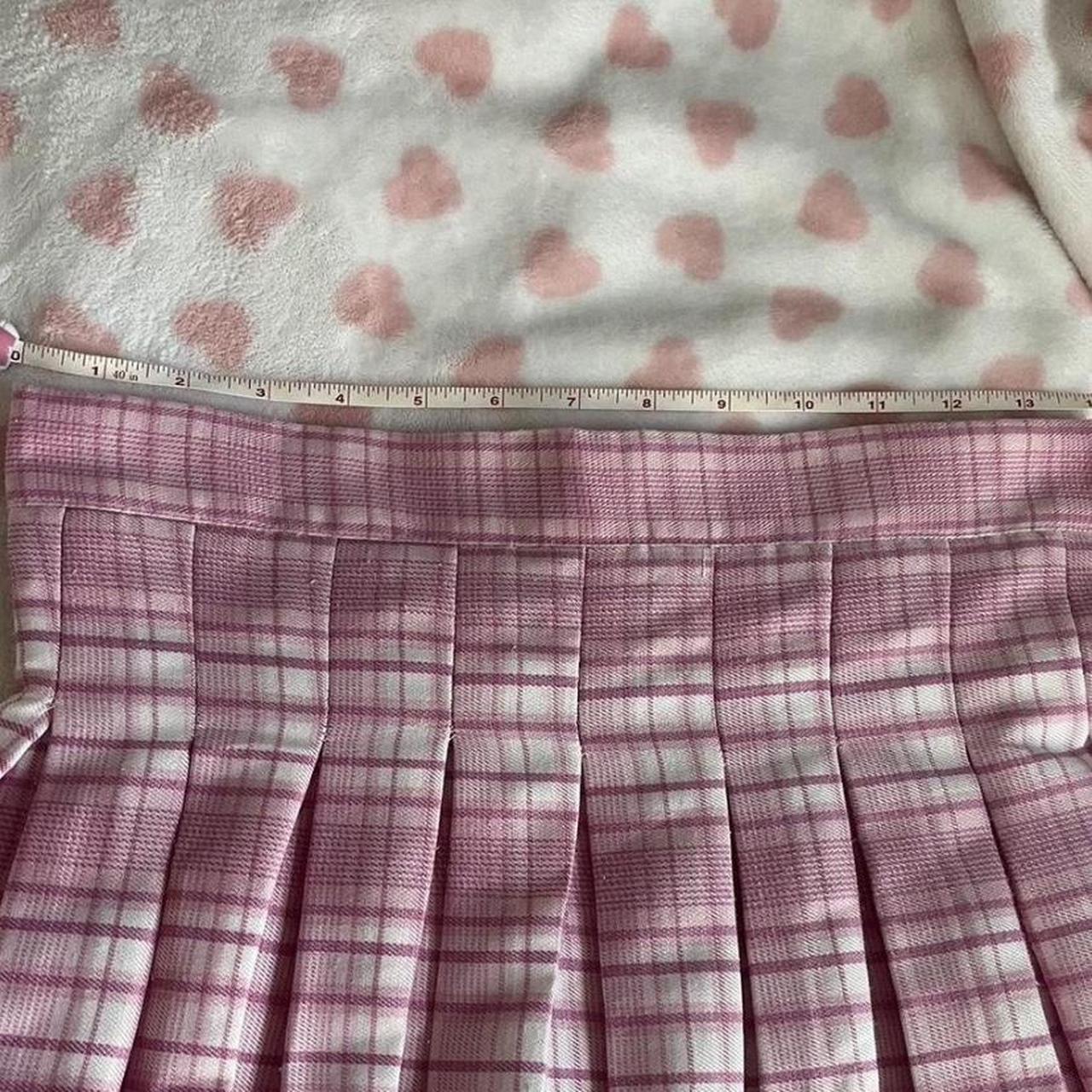 Brandy Melville Women's Pink and White Skirt | Depop