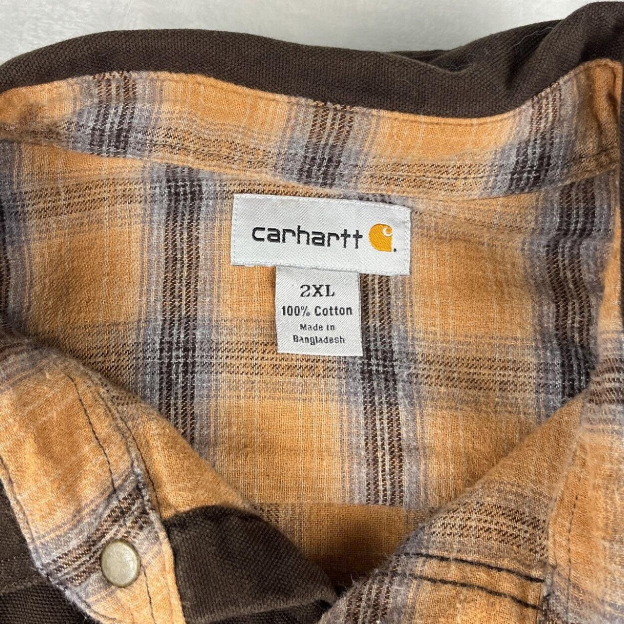Carhartt Flannel Lined Snap Field Shirt Jacket... - Depop