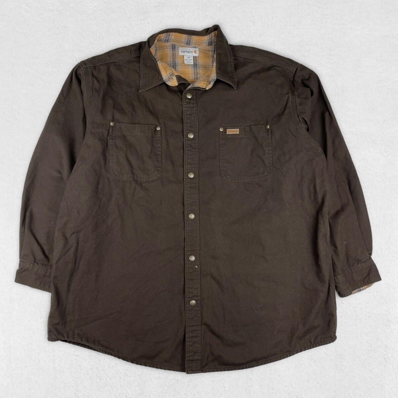 Carhartt Flannel Lined Snap Field Shirt Jacket... - Depop