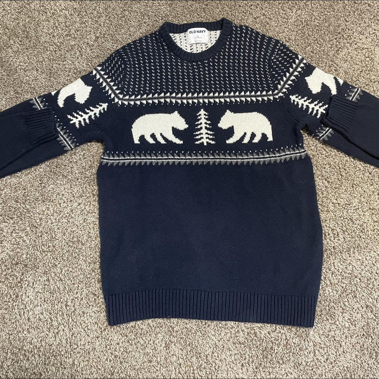 Old Navy Men's Navy and White Jumper Depop