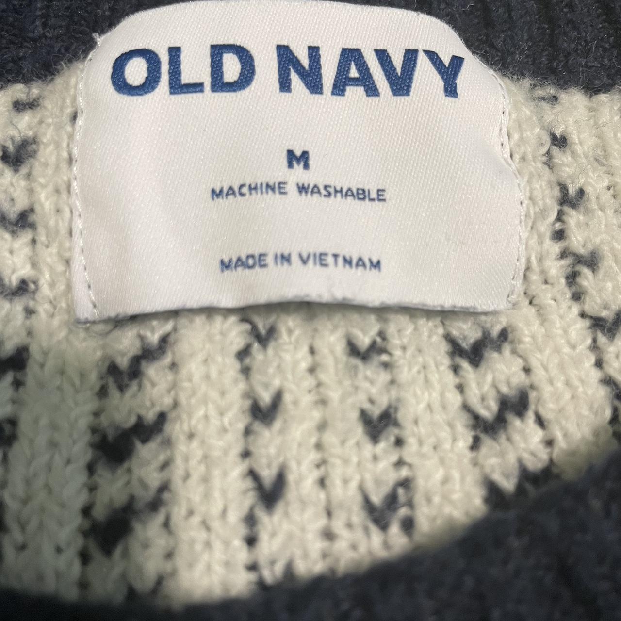 Old Navy Men's Navy and White Jumper | Depop