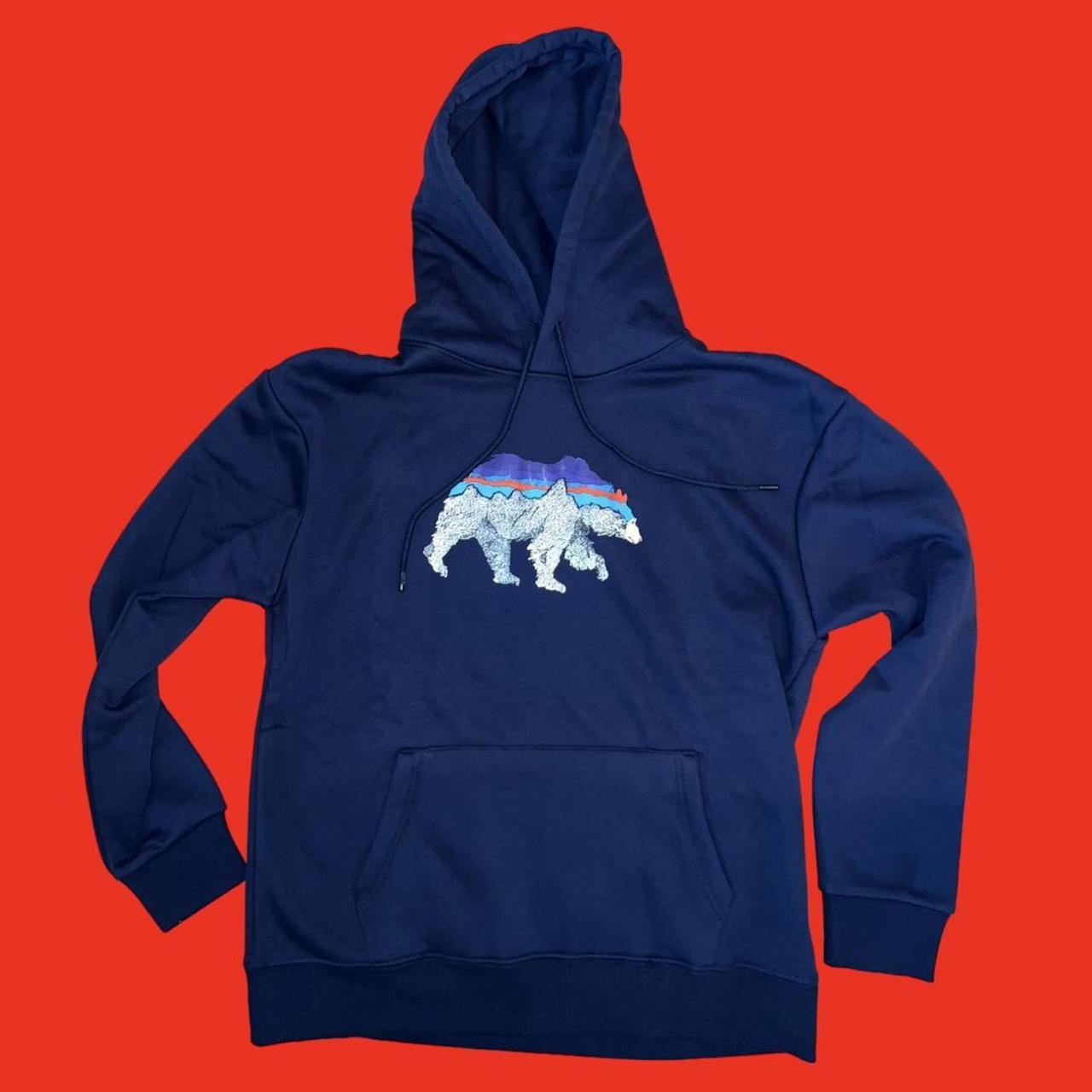 Patagonia polar bear hoodie in navy Size medium and - Depop