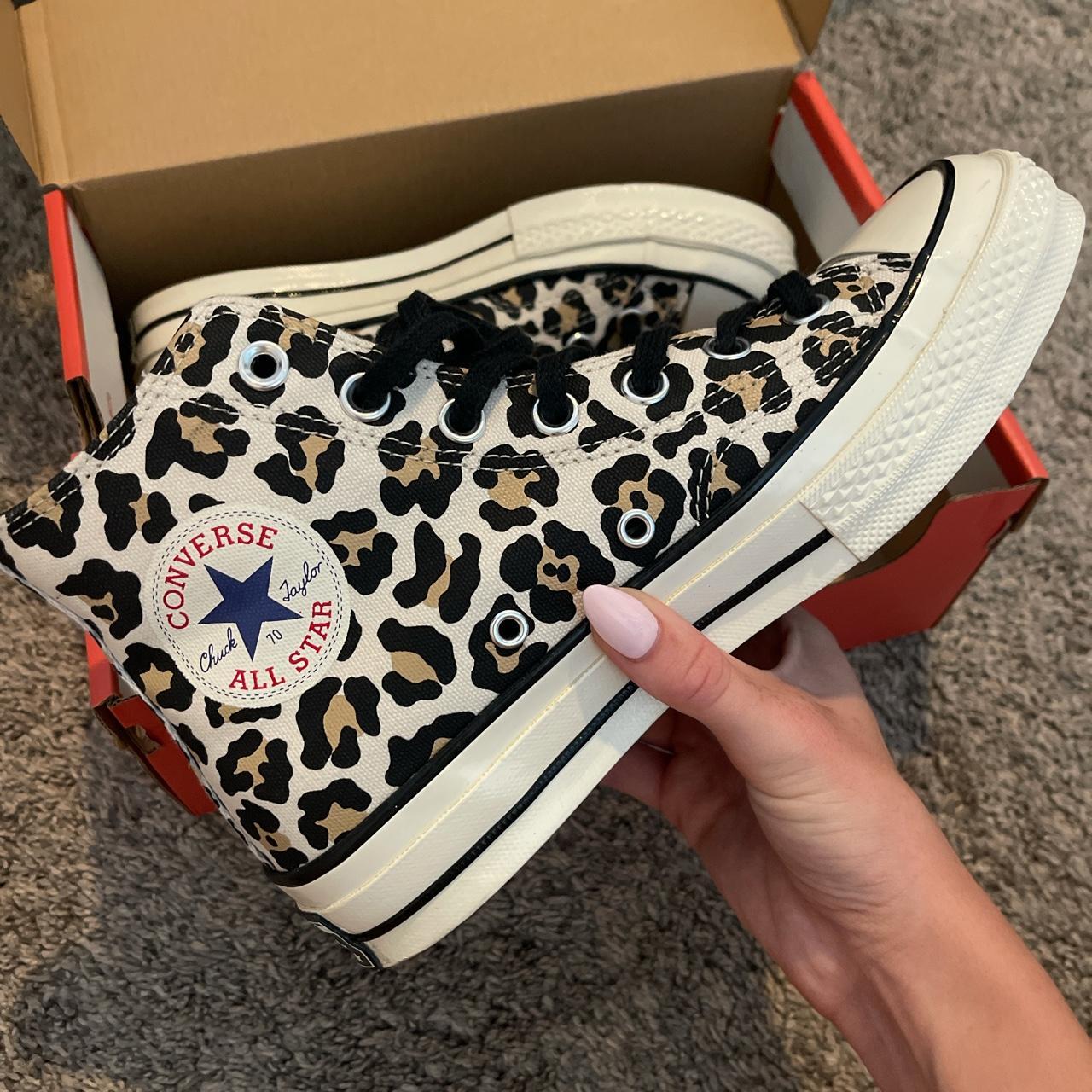 Cheetah Print Converse Brand New Never Worn Comes Depop   P0 