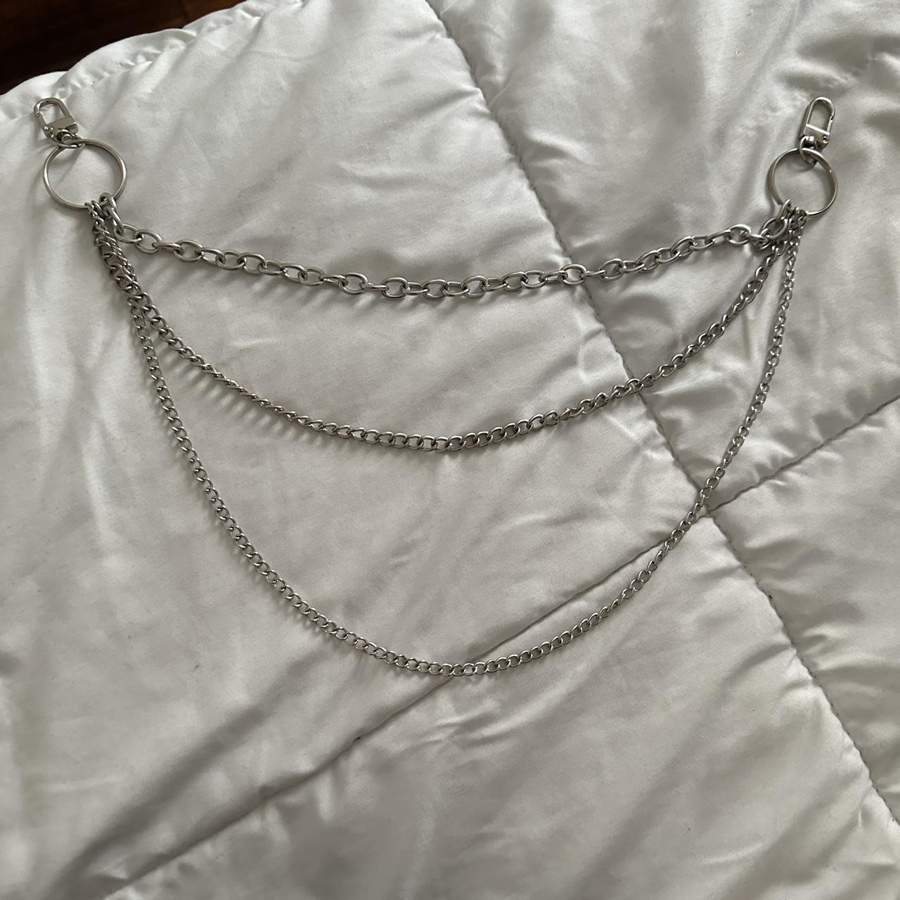 Silver pant chain ★ rarely worn #pantchain... - Depop