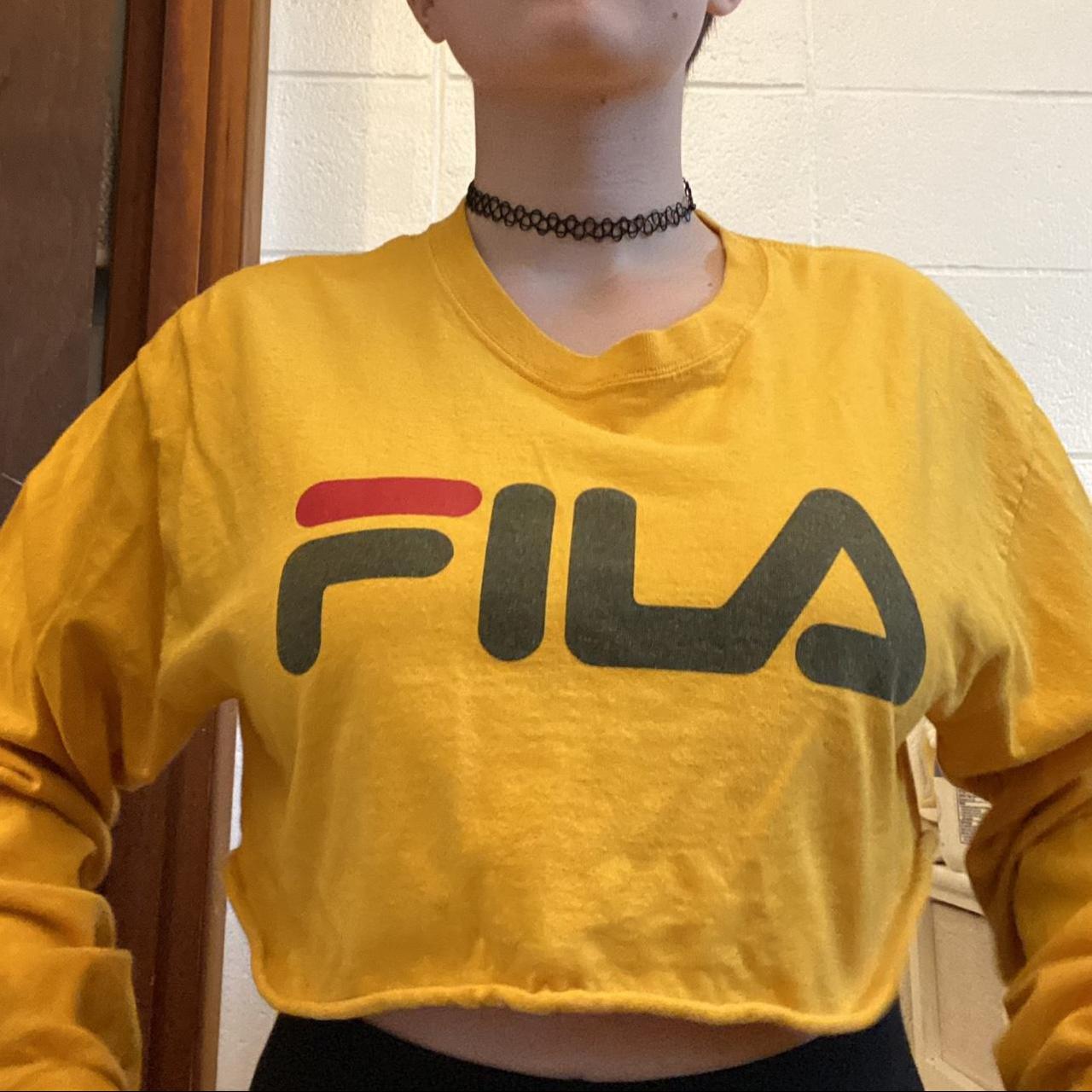 Fila crop top! Doesn’t fit like a large, closer to... - Depop