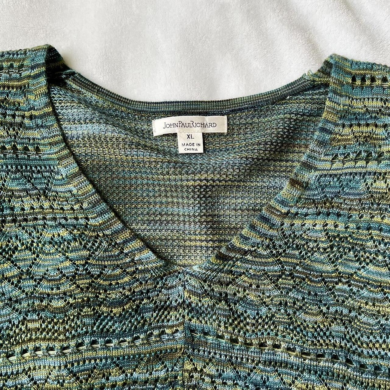 John Paul Richard Women's Blue and Green Jumper (2)