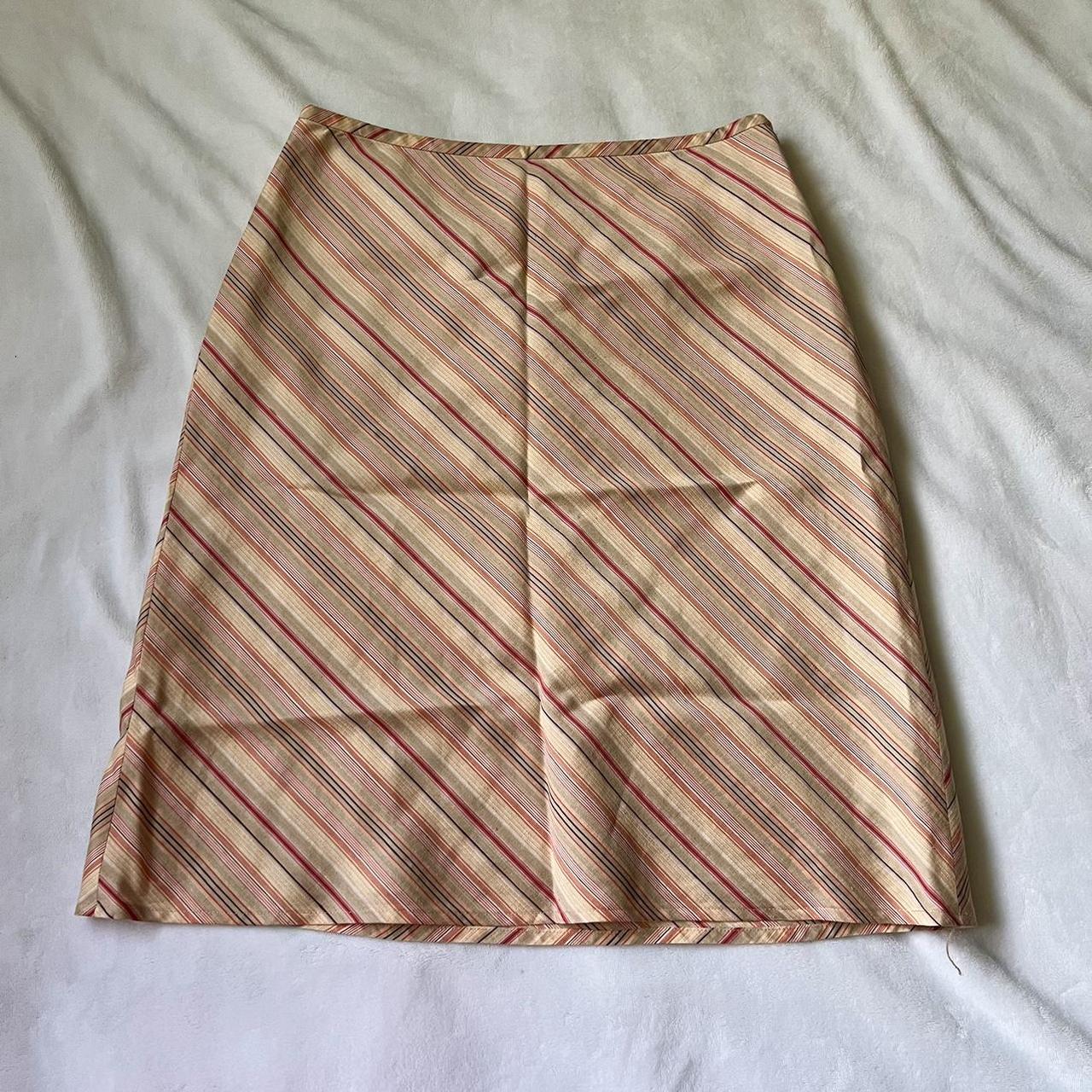 Ann Taylor Women's Cream and Pink Skirt