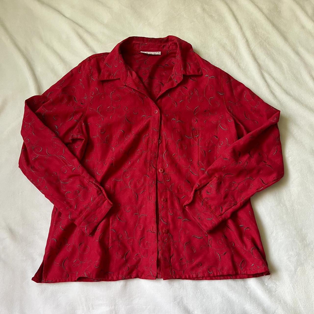 Sag Harbor whimsigothic red button uo shirt. Such a... - Depop