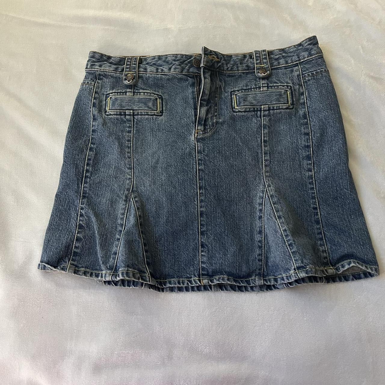 Old Navy Low Waist Midi Denim Skirt Labeled Size Depop