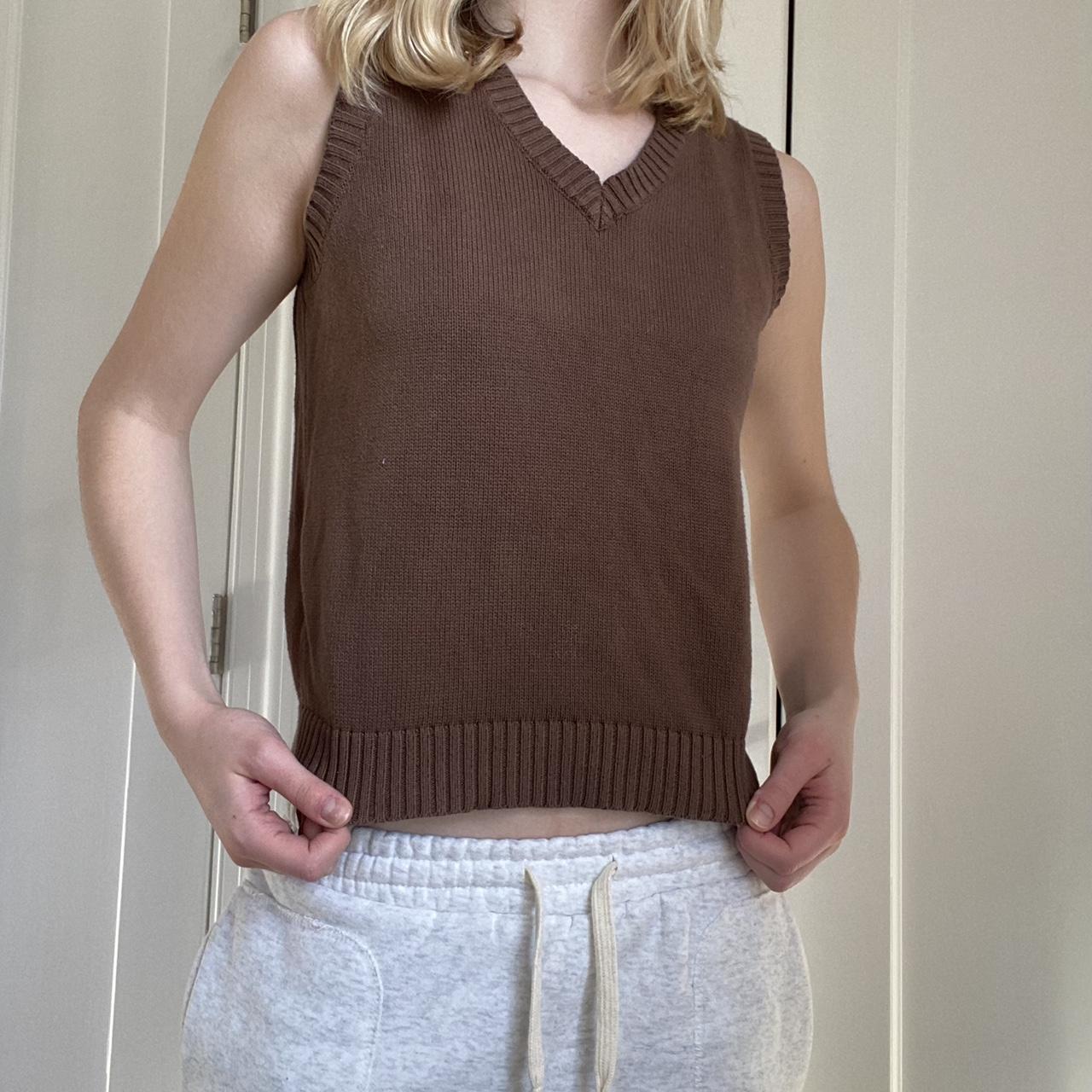 Brown Brandy Melville Sweater Vest 🧸 One Depop