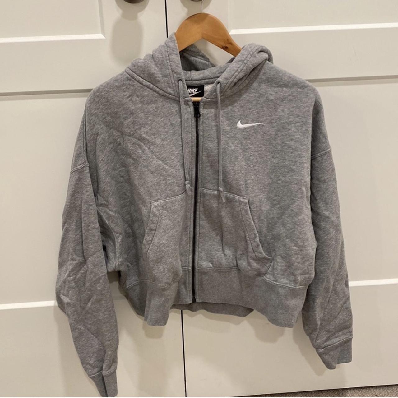 Nike Heather grey oversized zip up hoodie labeled